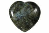 Flashy Polished Labradorite Heart - Madagascar #126694-2